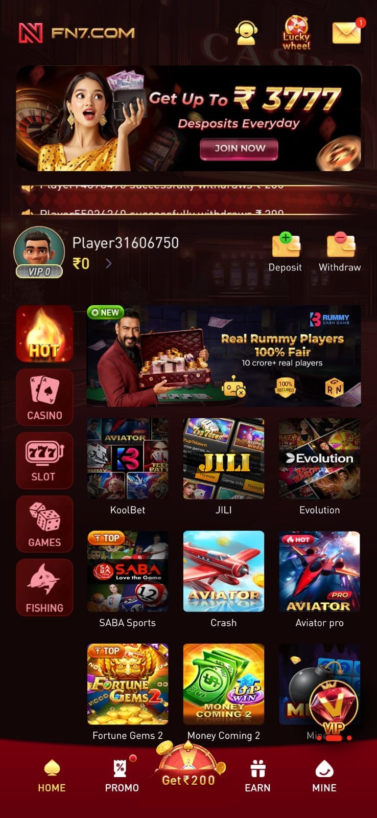 FN7 APK download screen on mobile device