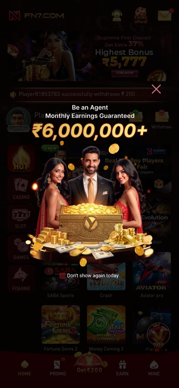 FN7 Game login and registration